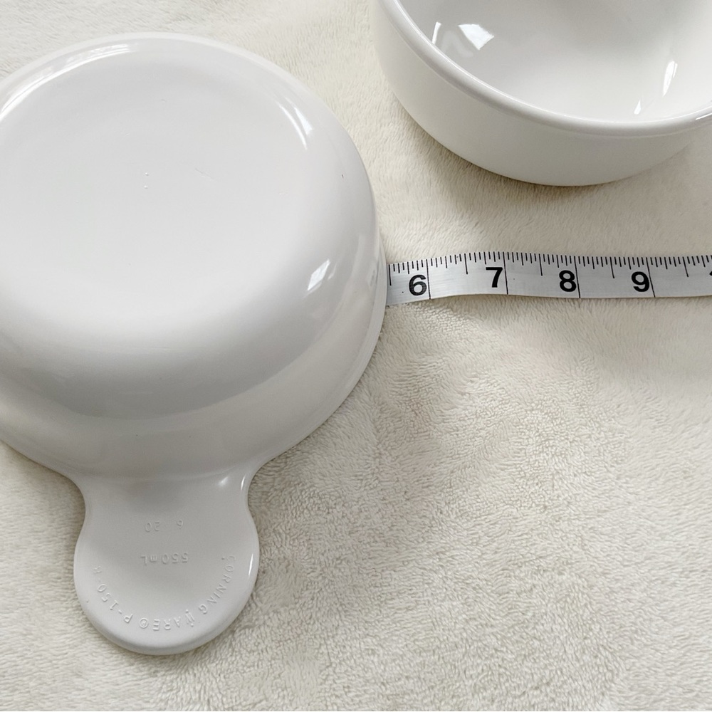 Vintage CorningWare Grab-It Bowls P-150-B White Pyroceram Set of 2 USA - Picture 12 of 12